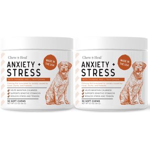 Chew + Heal Anxiety & Stress Dog Supplement, 2 pack, 60 count
