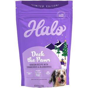 Halo Deck The Paws Venison, Cranberry, & Blueberry Flavored Jerky Dog Treats, 6-oz pouch