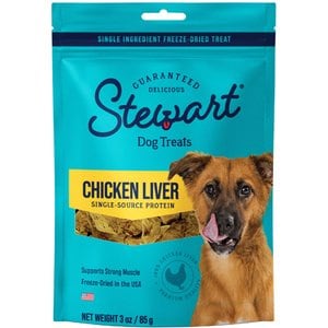 STEWART Chicken Liver Freeze-Dried Raw Dog Treats, 3-oz tub - Chewy.com