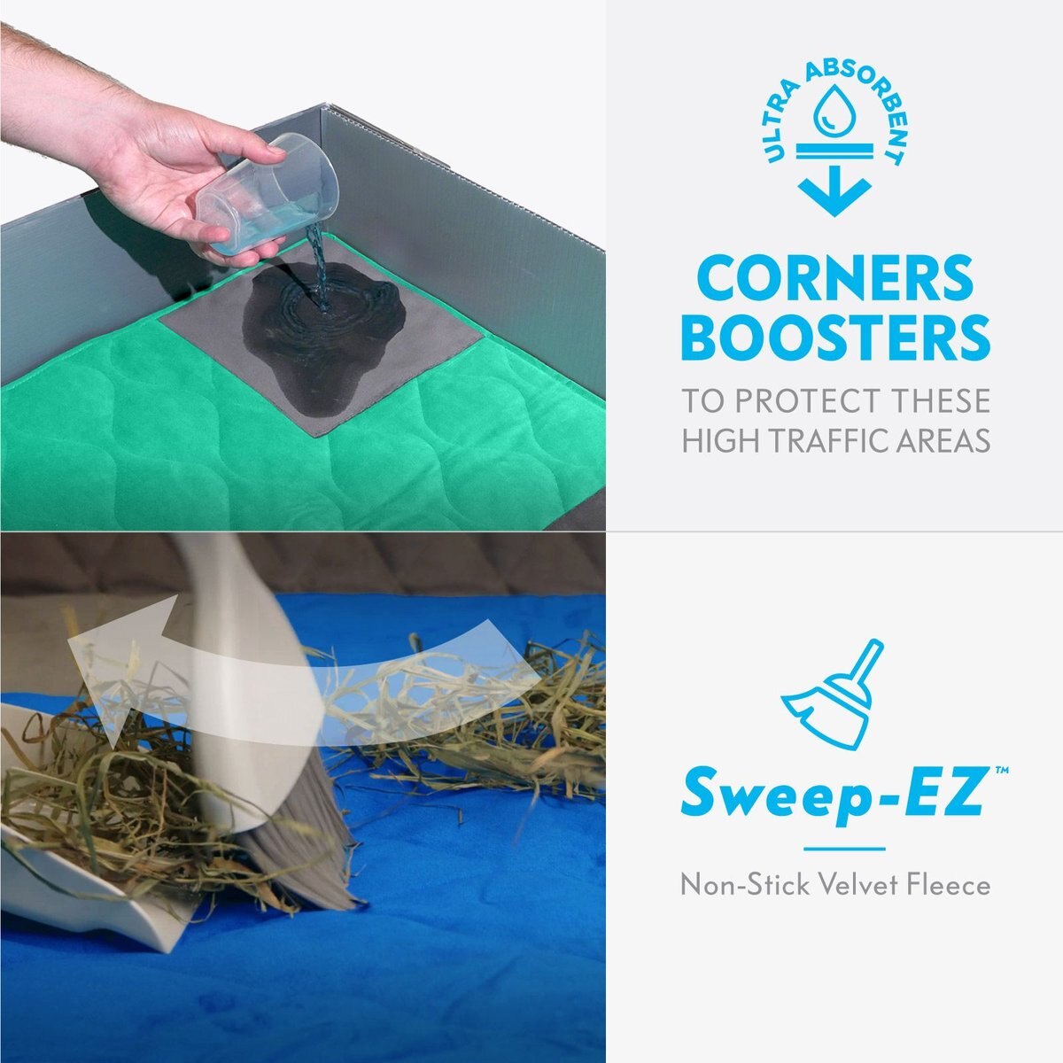 PAW INSPIRED PopCorner Washable Fleece Guinea Pig Cage Liners & Bedding