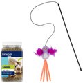 Frisco Natural Catnip, 2.25-oz + Bird Teaser with Feathers Cat Toy, Purple