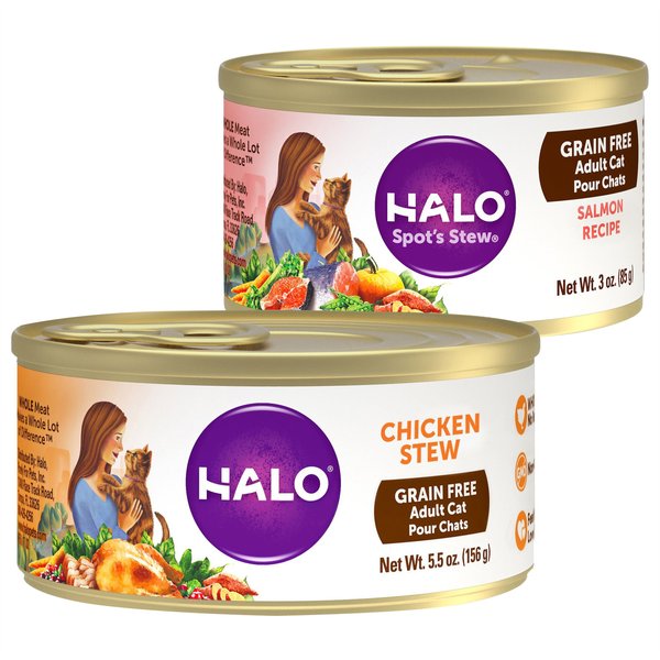 Halo Chicken Stew Recipe + Salmon Stew Canned Cat Food slide 1 of 9