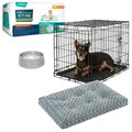 Starter Kit - Frisco Heavy Duty Fold & Carry Double Door Collapsible Wire Dog Crate, 30 inch + 3 other items