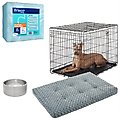 Starter Kit - Frisco Heavy Duty Fold & Carry Double Door Collapsible Wire Dog Crate, 42 inch + 3 other items