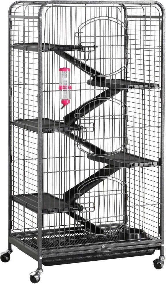 YAHEETECH 52-in Small Animal Pet Cage, Black - Chewy.com