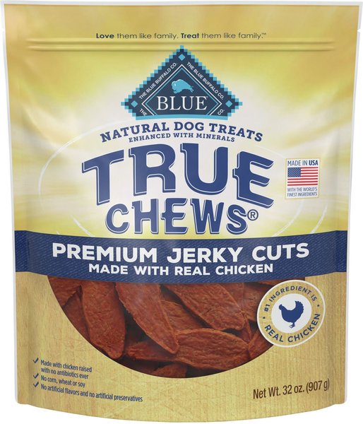 Blue Buffalo True Chews Premium Jerky Cuts Natural Chicken Dog Treats, 32-oz bag slide 1 of 9