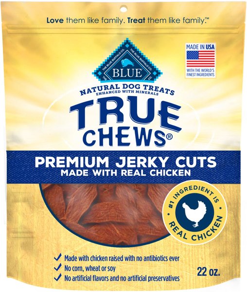 Blue Buffalo True Chews Premium Jerky Cuts Natural Chicken Dog Treats, 22-oz bag slide 1 of 9