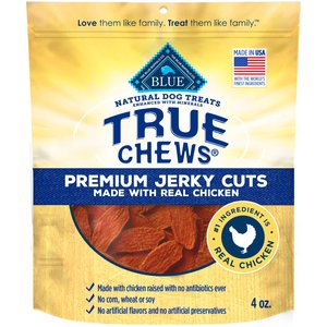 Blue Buffalo True Chews Premium Jerky Cuts Natural Chicken Dog Treats, 4-oz bag