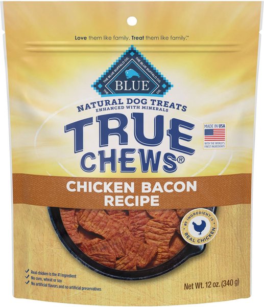 Blue Buffalo True Chews Natural Chicken & Bacon Dog Treats, 12-oz bag slide 1 of 7