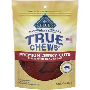Blue Buffalo True Chews Premium Jerky Cuts Natural Steak Dog Treats, 10-oz bag