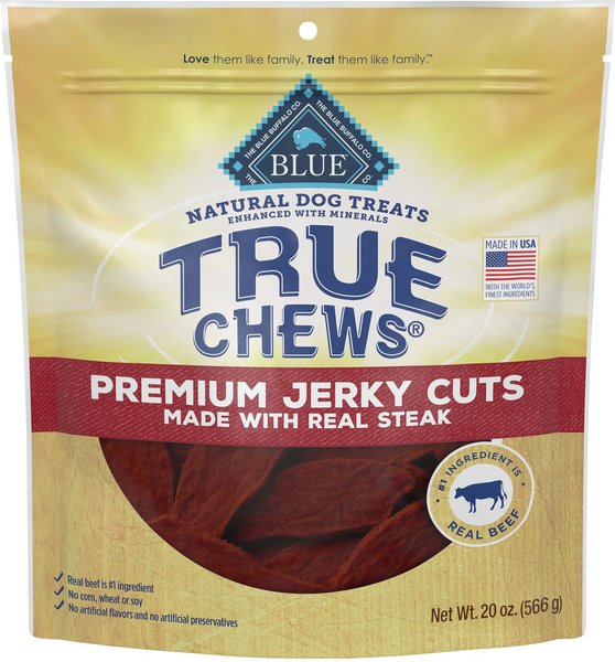 Blue Buffalo True Chews Premium Jerky Cuts Natural Steak Dog Treats, 20-oz bag slide 1 of 9
