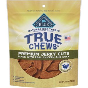 Blue Buffalo True Chews Premium Jerky Cuts Natural Duck Dog Treats, 12-oz bag