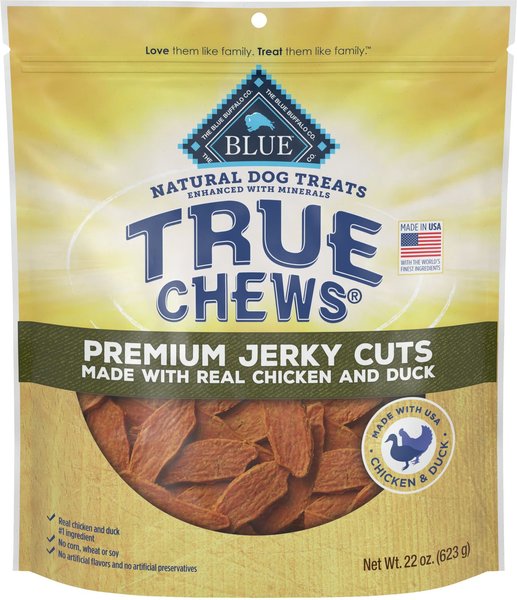 Blue Buffalo True Chews Premium Jerky Cuts Natural Duck Dog Treats, 22-oz bag slide 1 of 5