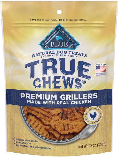 Blue Buffalo True Chews Premium Grillers Natural Chicken Dog Treats, 12-oz bag slide 1 of 9