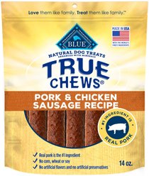 Blue Buffalo True Chews Natural Grain-Free Pork & Chicken Sausage Dog Treats, 14-oz bag