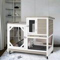 Aivituvin Indoor Rabbit Hutch with Pull-Out Tray, Large