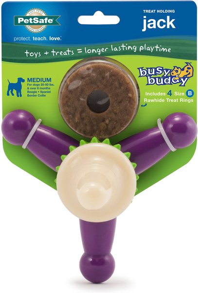 PetSafe Busy Buddy Jack Treat Dispenser Tough Dog Chew Toy, Medium, Purple slide 1 of 8
