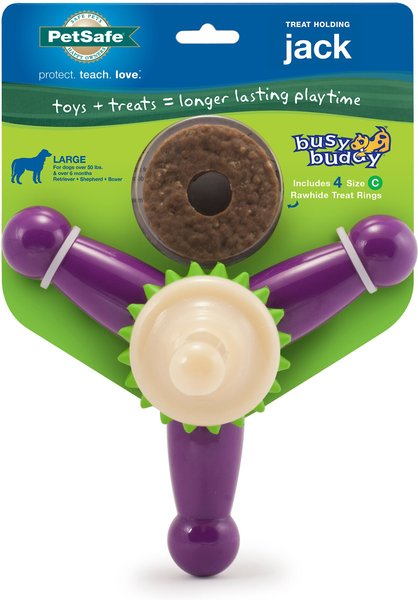 PetSafe Busy Buddy Jack Treat Dispenser Tough Dog Chew Toy, Large, Purple slide 1 of 8