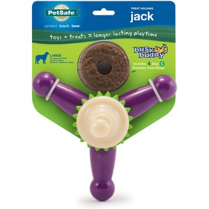 PetSafe Busy Buddy Jack Treat Dispenser Tough Dog Chew Toy, Large, Purple