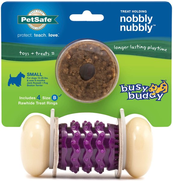 PetSafe Sportsmen Nobbly Nubbly Treat Dispensing Tough Dog Chew Toy, Small, Purple slide 1 of 8