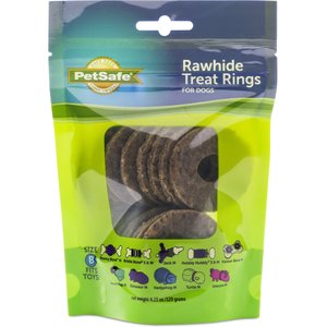 PetSafe Busy Buddy Natural Rawhide Rings Dog Treats, Size B