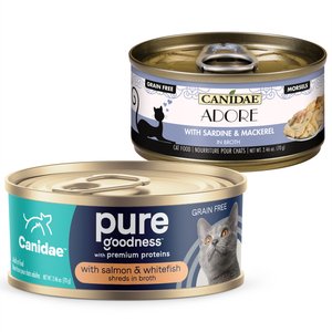 CANIDAE Adore Salmon & Whitefish in Broth + Sardine & Mackerel in Broth Canned Cat Food