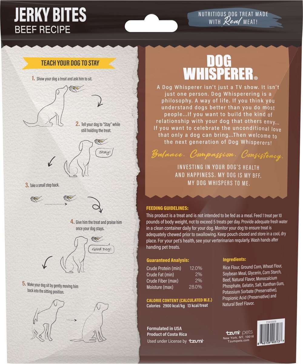 DOG WHISPERER Beef Flavored Bites Jerky Dog Treats, 24oz bag