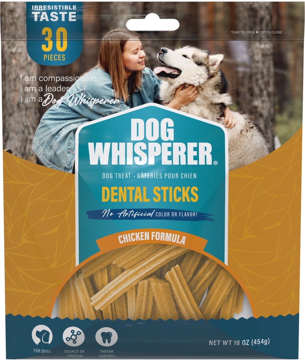 DOG WHISPERER Chicken Flavored Dental Dog Treats, 30 count, 16oz bag