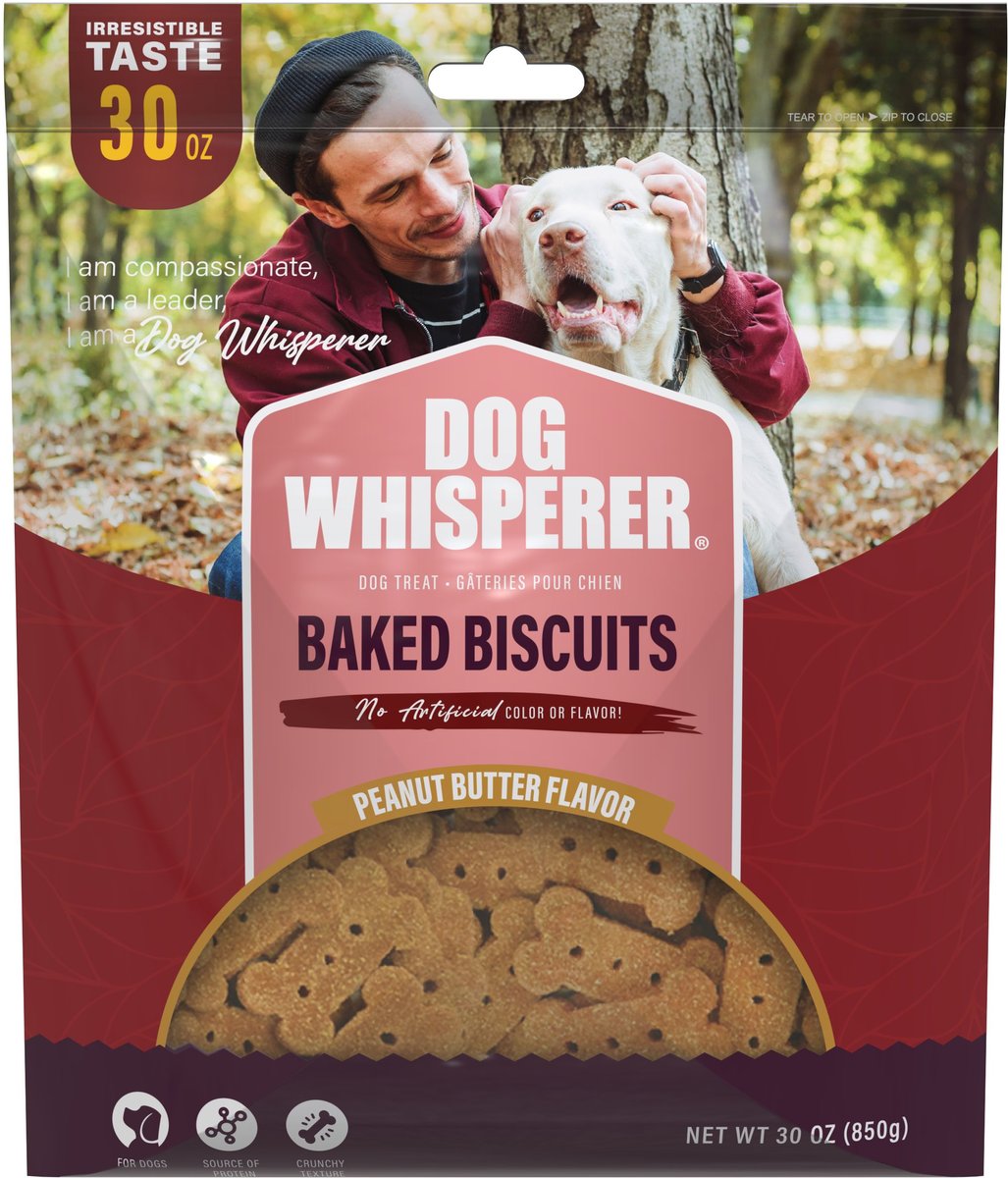 DOG WHISPERER Baked Biscuits Peanut Butter Flavored Crunchy Dog Treats