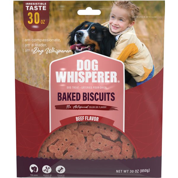 Dog Whisperer Baked Biscuits Peanut Butter Flavored Crunchy Dog Treats, 30-oz bag