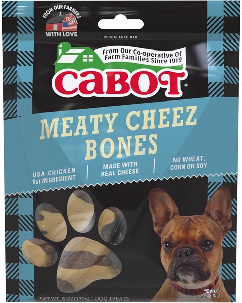 Cabot Meaty Cheez Meat & Cheese Flavored Dog Bones, 6-oz bag slide 1 of 5