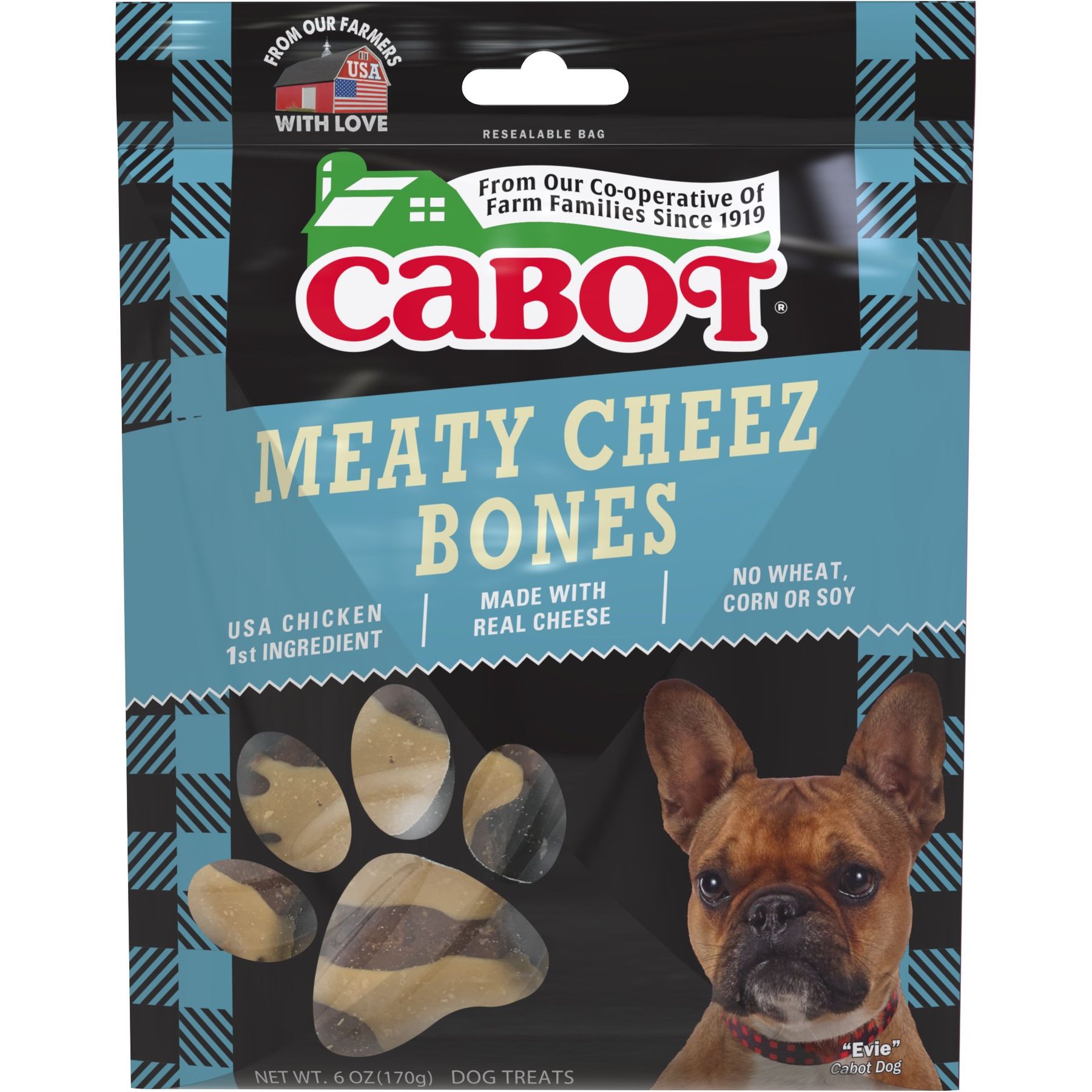 Discontinued CABOT Meaty Cheez Meat & Cheese Flavored Dog Bones, 6oz