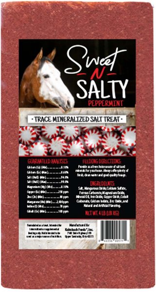 Kalmbach Feeds Sweet N Salty Peppermint Flavored Horse Salt Treat, 4-lb brick slide 1 of 4
