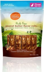 Canine Naturals 2.5-in Mini Roll Natural Peanut Butter Dog Chew Treat, 17.5-oz bag, 25 count