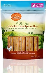 Canine Naturals 2.5-in Mini Roll Natural Chicken Recipe Dog Chew Treat, 17.5-oz bag, 25 count