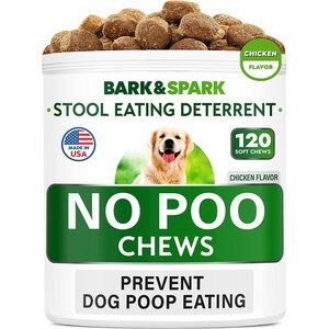 Bark&Spark Chew No Poo Treats Dog Supplement, 120 count