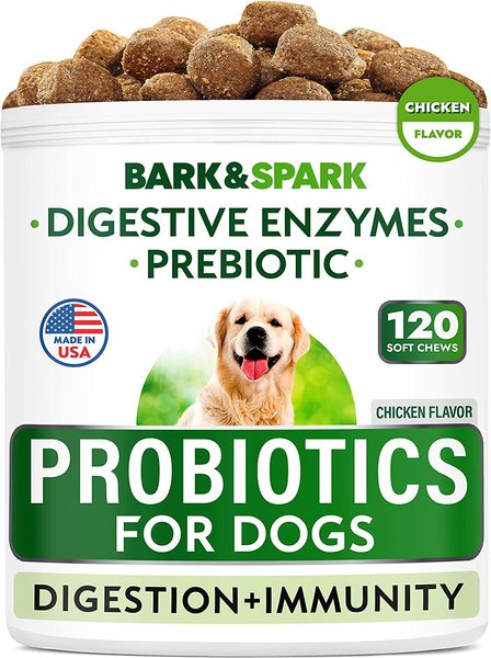 Bark&Spark Chewable Fiber Probiotics Dog Supplement, 120 count slide 1 of 7