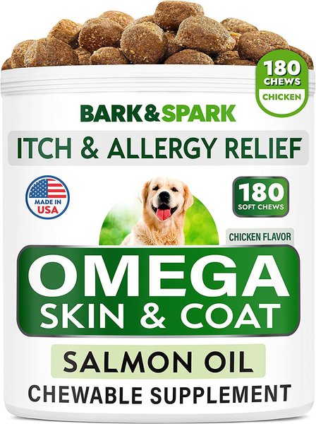 Bark&Spark Omega 3 Skin & Coat Dog Supplement, 180 count slide 1 of 6