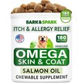 Bark&Spark Omega 3 Skin & Coat Salmon Oil Chews for Dogs, 180 count