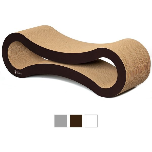 PETFUSION Ultimate Cat Scratcher Lounge Toy with Catnip, Walnut Brown