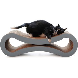 PetFusion Ultimate Cat Scratcher Lounge Toy with Catnip, Slate Gray