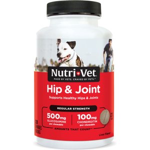 Nutri-Vet Regular Strength Chewable Tablets Joint Supplement for Dogs, 120 count
