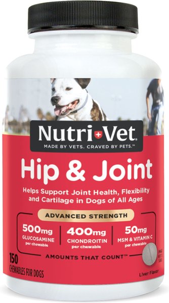 Nutri-Vet Advanced Strength Chewable Tablets Joint Supplement for Dogs, 150 count slide 1 of 9