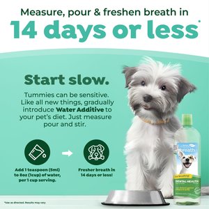 TropiClean Fresh Breath Dental Health Solution Dog Dental Water Additive, 33.8-oz bottle