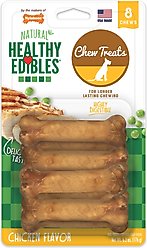 Nylabone Healthy Edibles All-Natural Long Lasting Chicken Flavor Chew Dog Treats, X-Small, 8 count