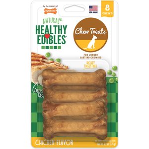Nylabone Healthy Edibles All-Natural Long Lasting Chicken Flavor Chew Dog Treats, X-Small, 8 count