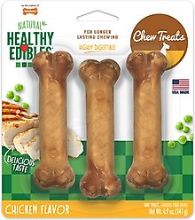 Nylabone Healthy Edibles All-Natural Long Lasting Chicken Flavor Dog Chew Treats, Small, 3 count slide 1 of 9