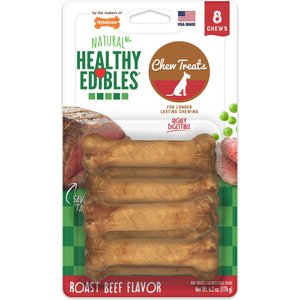 Nylabone Healthy Edibles Roast Beef Flavor Chew Dog Treats, 8 count, X-Small/Petite