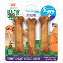 Nylabone Healthy Edibles Puppy Turkey & Sweet Potato Flavor Small Dog Bone Treats, 3 count