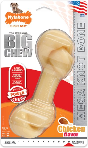 Nylabone Power Chew Mega Knot Bone Chicken Flavoed Big Dog Chew Toy, XX-Large slide 1 of 11